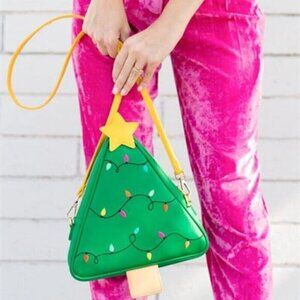 "Can't Clutch" This Christmas Tree Bag - Green/Multi. NWT